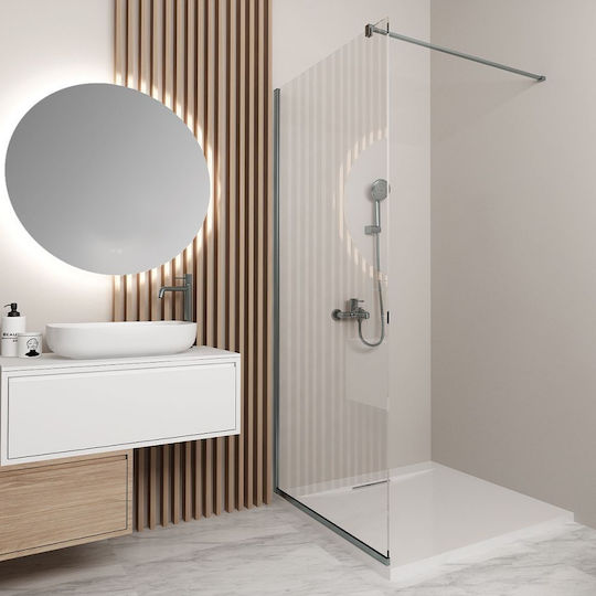 Orabella Serena Shower Cabin with Sliding Door 80x200cm Clear Glass Gun Metal