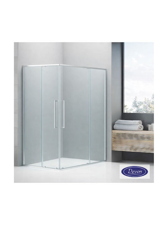 Devon Elli Corner Entry Cabină de Duș cu Ușă Glisantă 110x70x200cm Chrome