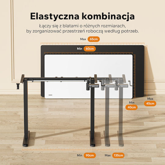 SENSE7 Nojo Collapsible Metallic Desk Base Black