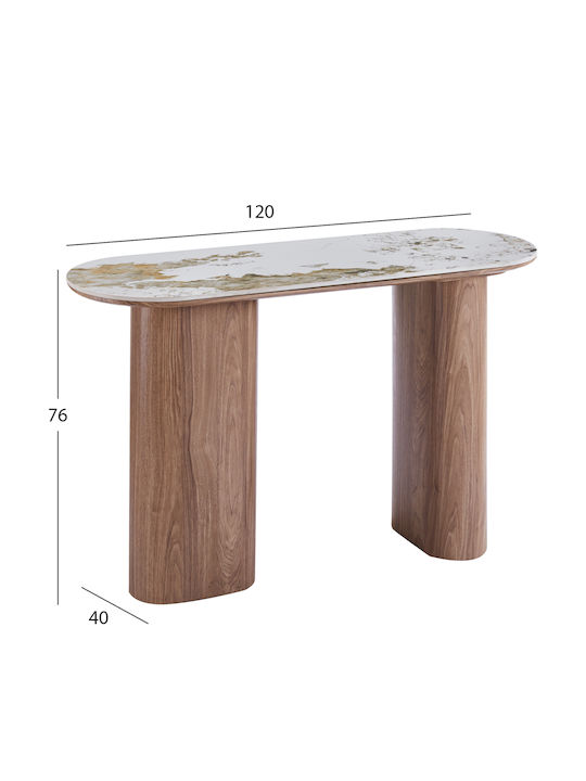 Marblex Κονσόλα από Ξύλο & Μάρμαρο Κεραμικο Μ120xΠ40xΥ76εκ.