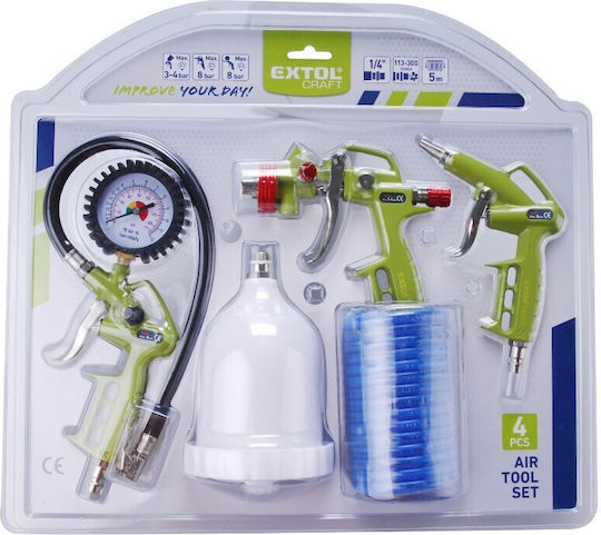 Set Compresor Pentru Anvelope Extol Craft 4 Bucăți