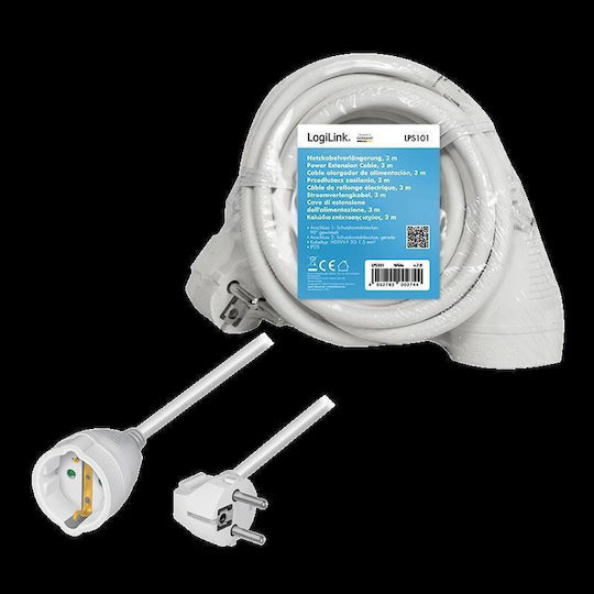 LogiLink Extension Cable Cord 3m White