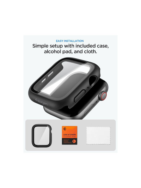 Spigen Thin Fit 360 в Черен цвят за Apple Watch 4 / 5 / 6 / Se 1 / 2 / 3