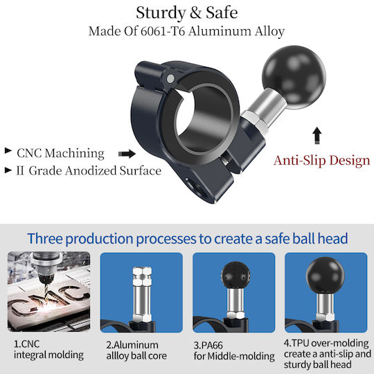 LanParte Balls for Motorcycle Mobile Mount