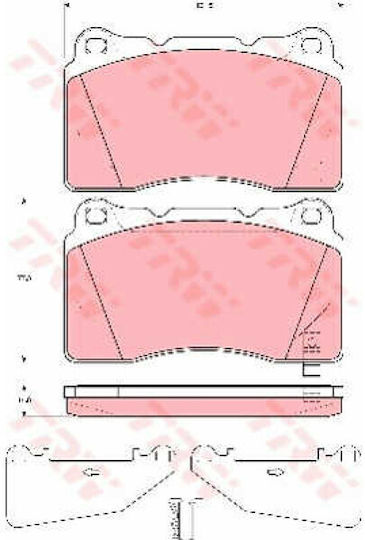 Set Plăcuțe De Frână Auto Partea Din Față Înălțime Disc 77.3 Mm Lățime 131.8 Mm Grosime 14.8 Mm Chevrolet Chrysler Dodge Mitsubishi Opel