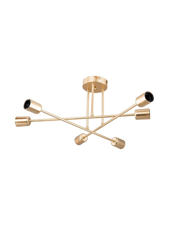 GloboStar Spidi Pendant Light Rose Gold Grid for 6 Bulbs E27 61x61x37cm