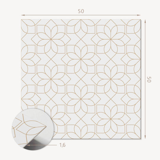 Wandsticker & Wandgemälde Vinyl Kacheln Haus Geometrisches Blumenmuster 4x50x50 cm