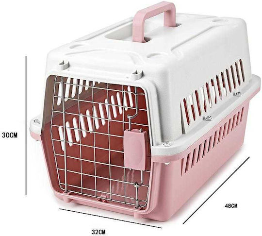 Cușcă de transport pentru câini roz 48x32x30cm