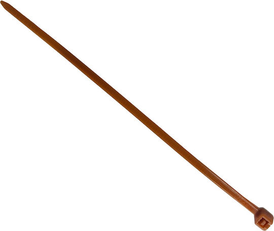 Tretytka Πλαστικά Δεματικά Καλωδίων 100mmx2.5mm σε Καφέ χρώμα (100τμχ)