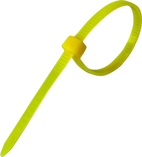 Tretytka Plastische Kabelbinder 100mmx2.5mm in Gelbe Farbe (100Stück)