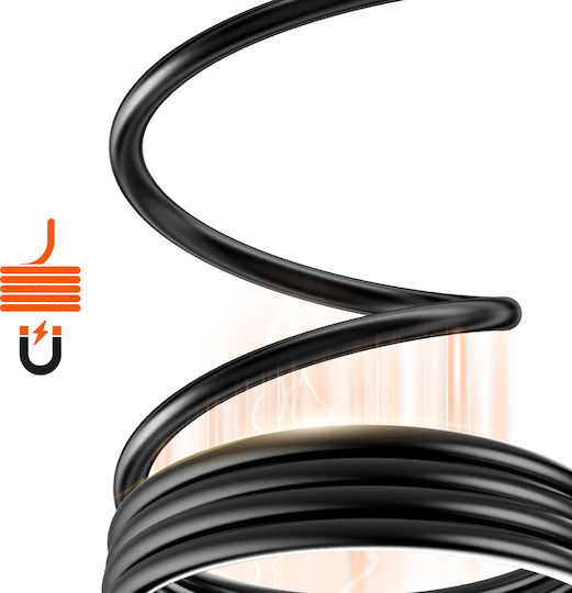 Linq Cablu USB-C la USB-C 80W 1.2m Magnetic Auto-înfășurare Negru