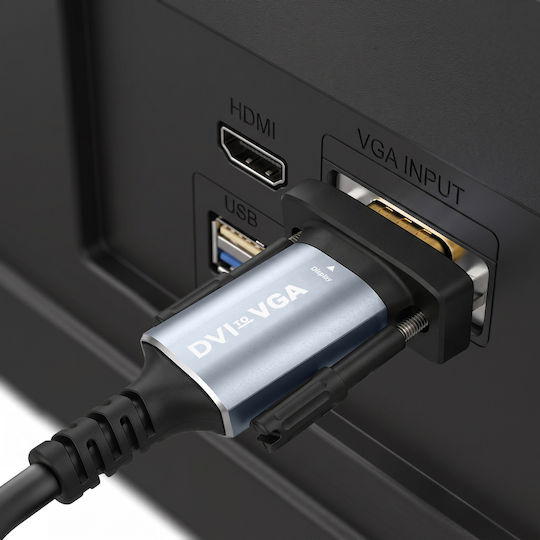 Linq Cable Adapter Video Dvi To Vga 1.8m Full Hd 1080p Resolution Black