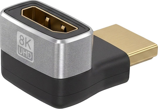 Linq Video Konverter HDMI Zu HDMI 90° Geknickt 8K Ultra HD Auflösung Graue