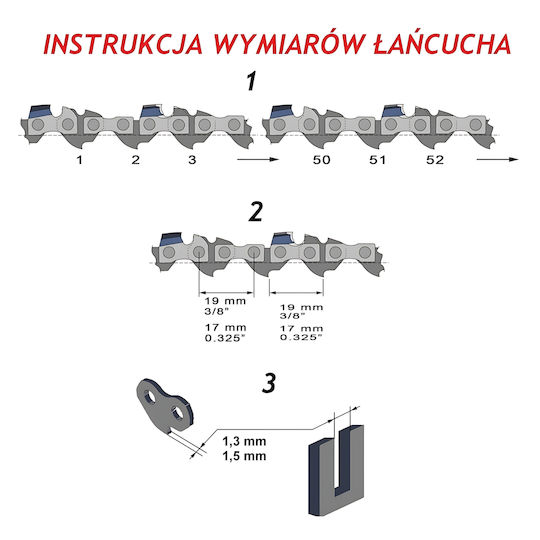 Lanț Drujbă Pe Benzenă 40cm 16'' 57 1.3 3/8