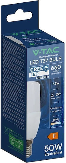 V-TAC Lampă LED 7.5W 100mm pentru Dulie E14 și Formă T37 Alb Rece 660lm