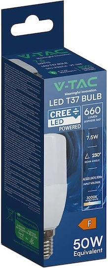 V-TAC Lampă LED 7.5W 100mm pentru Dulie E14 și Formă T37 Alb Cald 660lm
