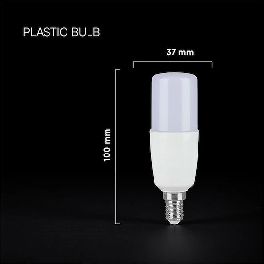 V-TAC Lampă LED 7.5W 100mm pentru Dulie E14 și Formă T37 Alb Rece 660lm