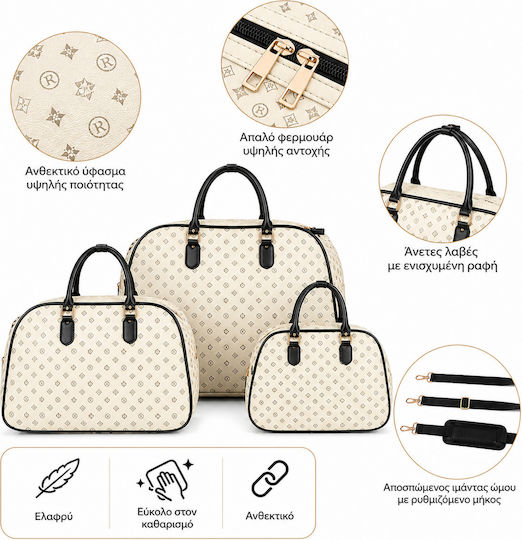 Set Sack Voyage White from Artificial Leather