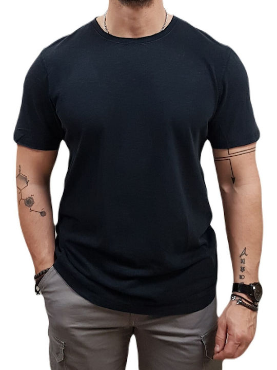 Slub' T-Shirt Blau