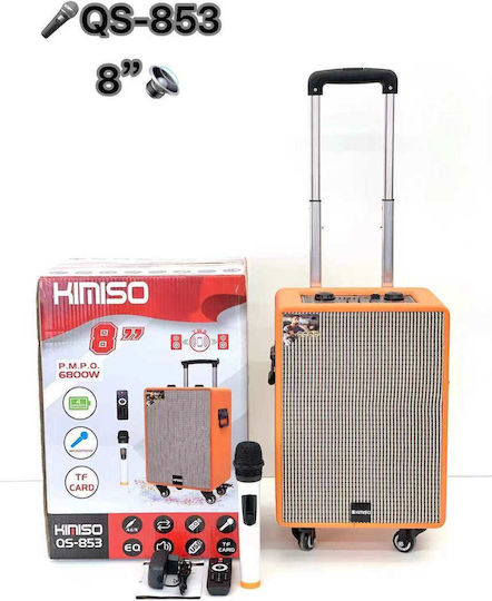 Kimiso Karaoke Speaker with Wireless Microphone and Lighting Effects QS-853 260752 Brown