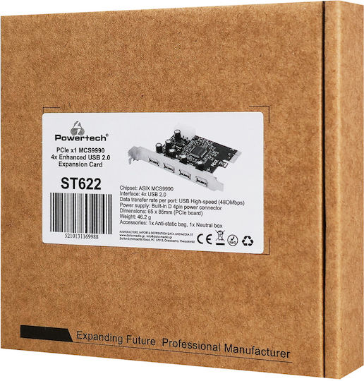 Powertech Placă PCIe în port USB 2.0