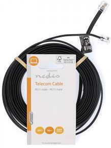 Nedis Телефонен Кабел RJ11 6P4C 10m Черен (TCGL90200BK100)