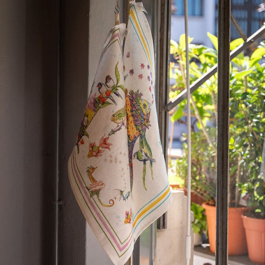 Tessitura Toscana Telerie Pesciflora Ποτηρόπανο σε Μωβ Χρώμα Tessitura Toscana Telerie Pesciflora Ποτηρόπανο σε Μωβ Χρώμα
