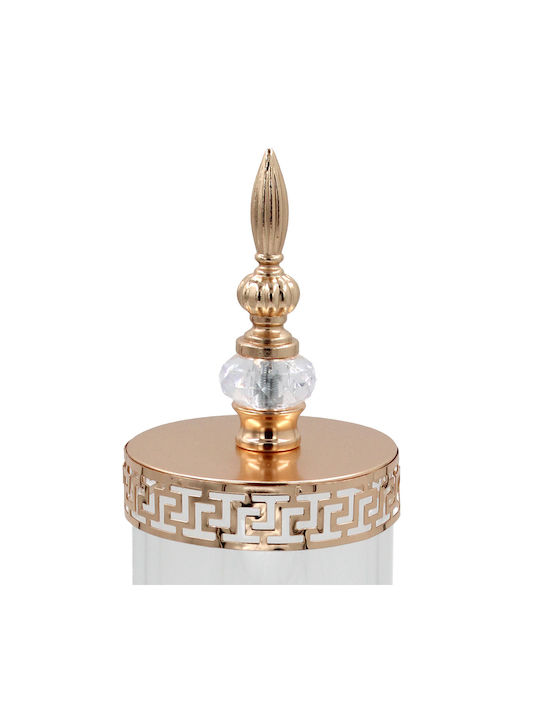 Keskor Glass Sweet Jar with Lid 12.5x12.5x40cm Gold
