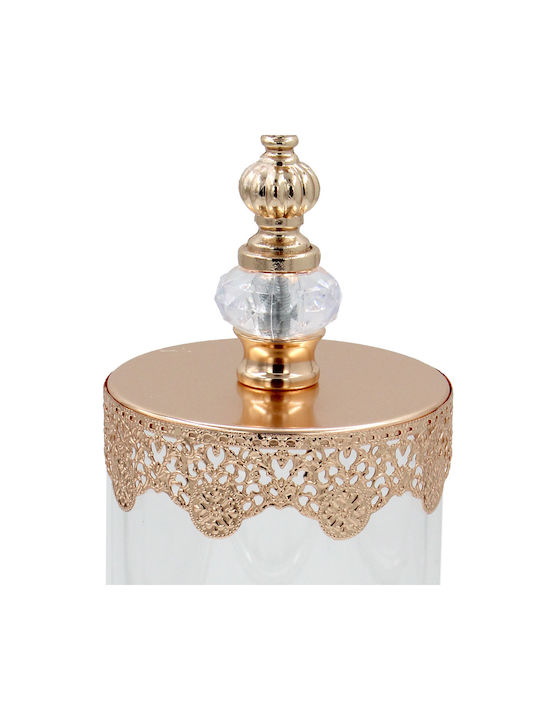 Keskor Glass Sweet Jar with Lid 11.5x11.5x35cm Gold