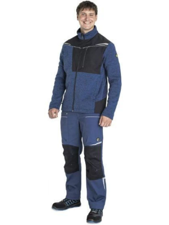 Cerva Work Fleece Reflective Blue Jacket