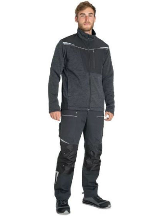 Cerva Work Fleece Reflective Black Jacket