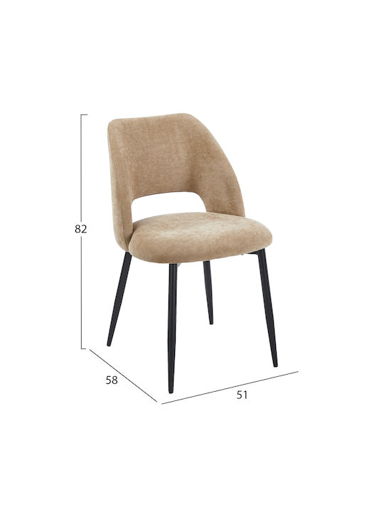 Lamett Ess- und Küchenstühle mit Stoffbezug Taupe 2Stücke 51x58x82cm