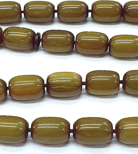 Roloi Komboloi Worry Beads with 33 Beads Made of Mastic Length 35cm Yellow