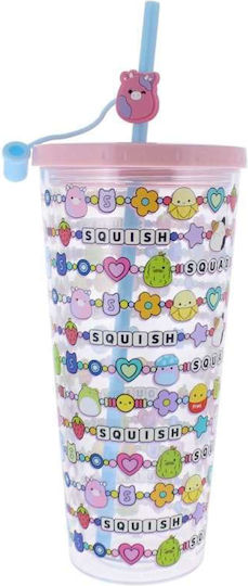 Thumbs Up Squishmallows Чаша от Стъкло със Сламка 700ml Thumbs Up Squishmallows Чаша от Стъкло със Сламка 700ml