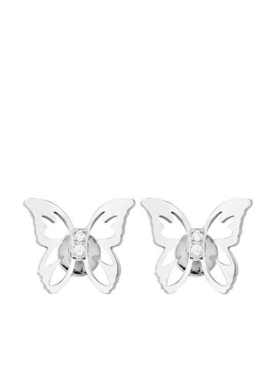 Akzent Stud Earrings Made of Steel with Stones