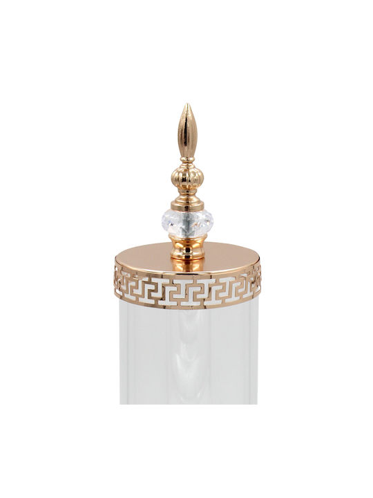 Keskor Glass Sweet Jar with Lid 12.5x12.5x45cm Gold