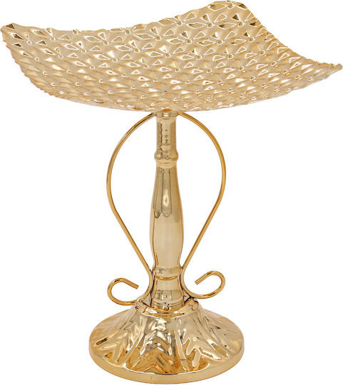 Keskor Kuchenteller Metallisch Gold 20x20x24cm