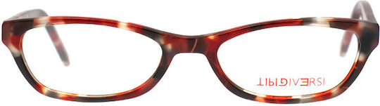 Tipi Diversi Tdl9102 05 Red Acetate Prescription Eyeglass Frames
