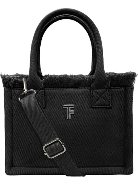 Feel & Touch Карибска Текстилна Плажна Чанта Черна