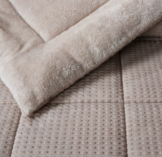 Liolios Home Κουβερτοπάπλωμα Ημίδιπλο 180x240εκ. Sahara Beige