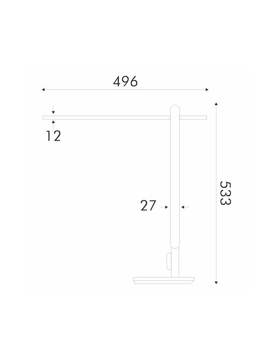 Aca LED Office Lamp in Silver Colour