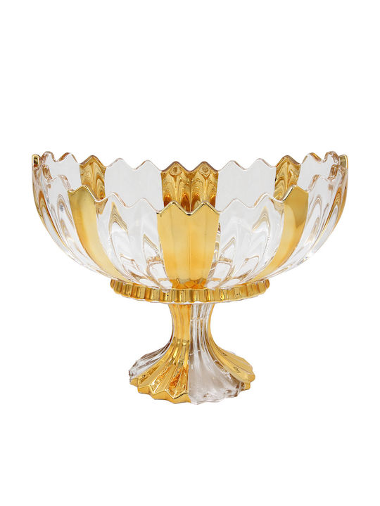 Keskor Keskor Dekorative Schale Glas Gold 28x14x21cm