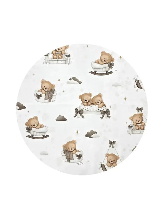 MimiNu Set Lenjerii De Patut Bebe Pentru Cradle Din Bumbac Cu Cauciuc Bej 80x35cm