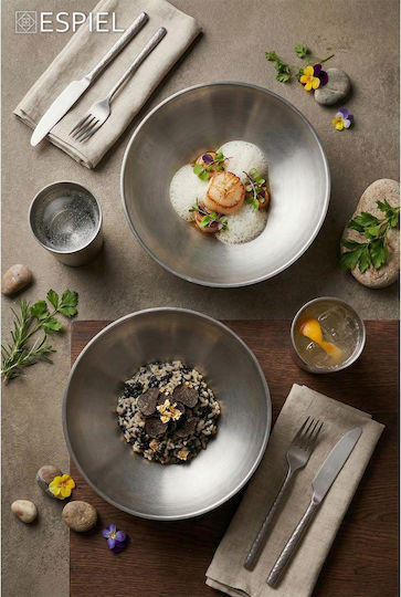 Espiel Antique Salad Bowl Inox Grey 30x30x9.5cm Espiel Antique Salad Bowl Inox Grey 30x30x9.5cm