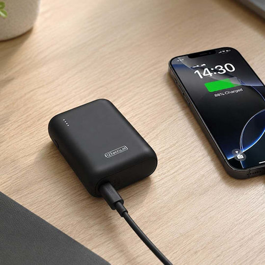 123accu ADR00364 Baterie externă 10000mAh 20W cu Port USB-A și Port USB-C Power Delivery Negru