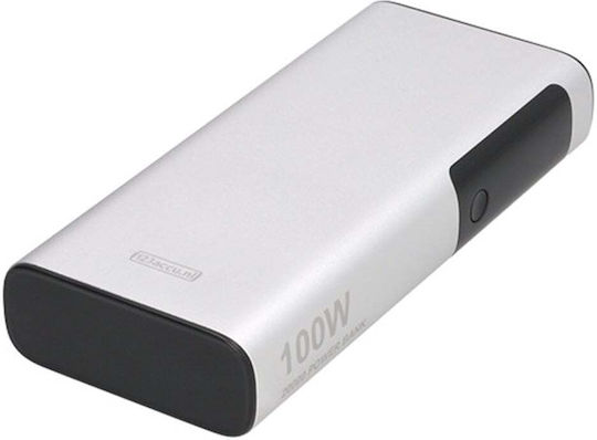 123accu Power Bank 20000mAh 100W cu Port USB-A și Port USB-C Power Delivery Argintiu