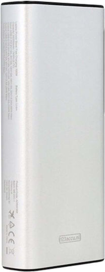 123accu Power Bank 20000mAh 100W cu Port USB-A și Port USB-C Power Delivery Argintiu