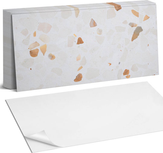 Vinyl Tile Set Kitchen Pattern Stone Shards Design 10x40x20 cm