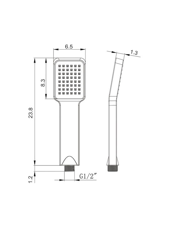 Vinci Cube Ii Built-in Mixer & Shower Head Set for Shower Silver