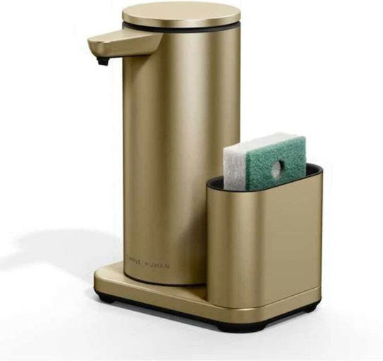 Pulse Dispenser Κουζίνας από Ανοξείδωτο Ατσάλι με Θήκη για Σφουγγάρι Χρυσό 414ml